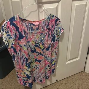 Lily Pulitzer oversized pocket tee